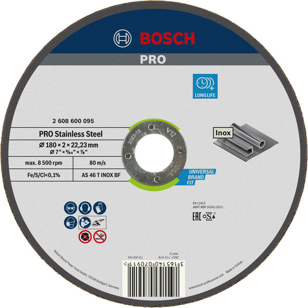 BOSCH PRO Stainless Steel Trennscheibe, 180 x 2 x 22,23 mm