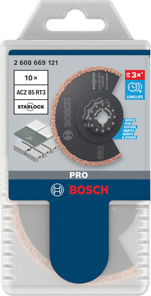 BOSCH PRO ACZ 85 RT3 Blatt für Multifunktionswerkzeuge, 85 x 2,5 mm, 10-tlg.