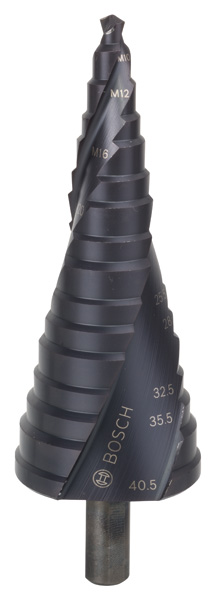 BOSCH Stufenbohrer HSS-AlTiN, für Kabelverschraubungen, M10-M40, 10 mm, 125,5 mm BOSCH Stufenbohrer HSS-AlTiN, für Kabelverschraubungen, M10-M40, 10 mm, 125,5 mm