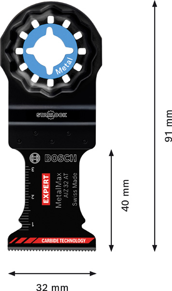 BOSCH Expert MetalMax AIZ 32 AIT Blatt für Multifunktionswerkzeuge, 40x32 mm, 10 Stk.