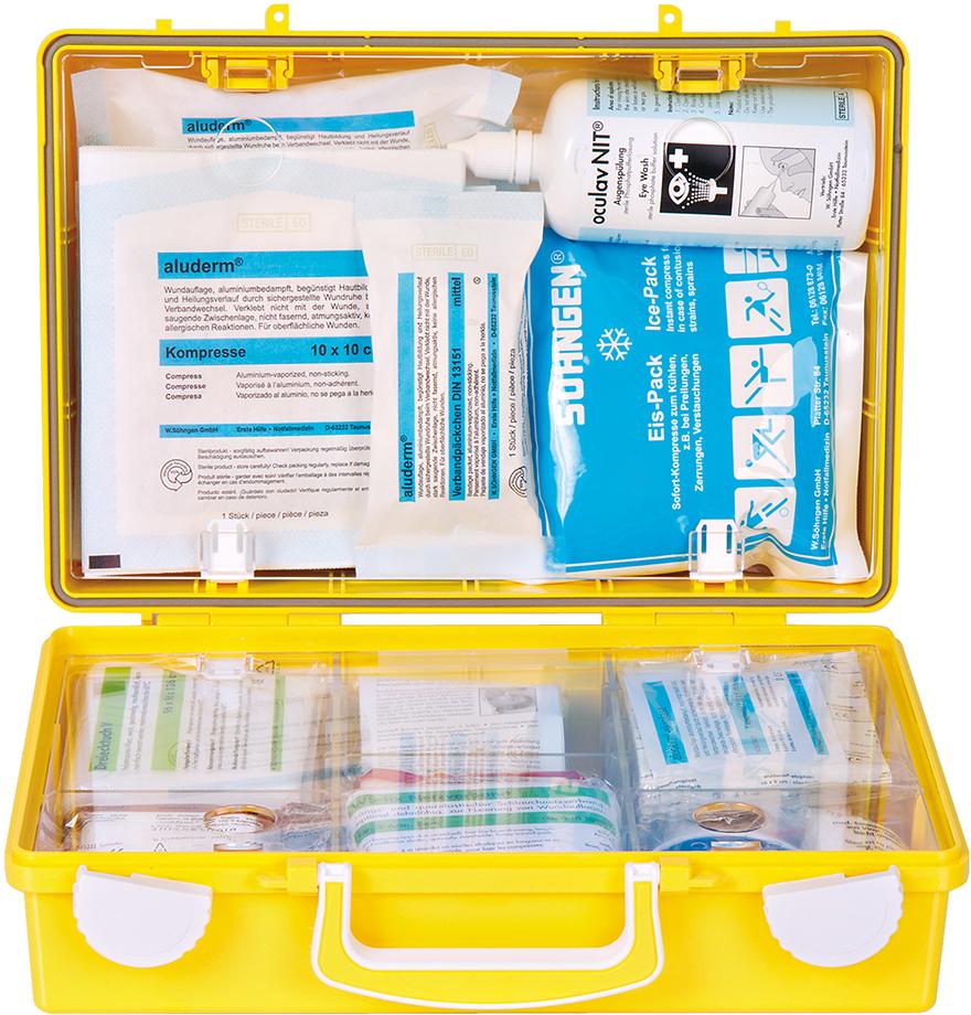 N.A. Erste-Hilfe-Koffer Extra+Handwerk, DIN 13157, gelb