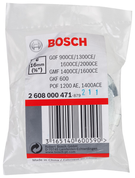 BOSCH Kopierhülse für Bosch-Oberfräsen, mit Schnellverschluss, 16 mm BOSCH Kopierhülse für Bosch-Oberfräsen, mit Schnellverschluss, 16 mm