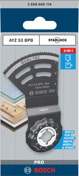 BOSCH PRO AYZ 53 BPB Blatt für Multifunktionswerkzeuge, 53 x 40 mm BOSCH PRO AYZ 53 BPB Blatt für Multifunktionswerkzeuge, 53 x 40 mm