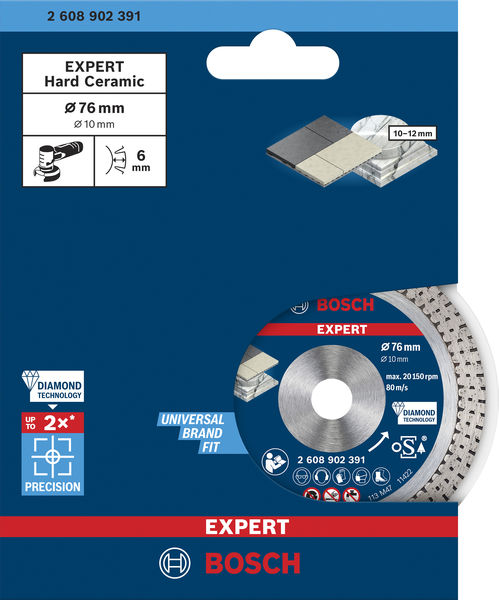 BOSCH EXPERT Hard Ceramic Diamanttrennscheibe, 76x1,5x10 mm