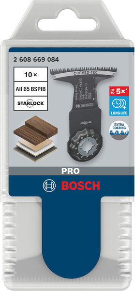 BOSCH PRO AII 65 BSPIB Blatt für Multifunktionswerkzeuge, 65 x 40 mm, 10-tlg.