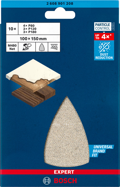 BOSCH EXPERT M480 Schleifnetz-Set, 100 x 150 mm, 10 Stück