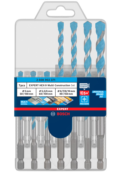 BOSCH EXPERT HEX-9 Multi Construction Bohrer-Set, D= 5/5,5/6/6/7/8/10 mm, 7-tlg. BOSCH EXPERT HEX-9 Multi Construction Bohrer-Set, D= 5/5,5/6/6/7/8/10 mm, 7-tlg.