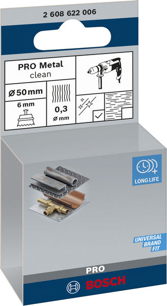BOSCH PRO Metal clean Topfbürste, gerader Schaft, 50 x 0,3 mm BOSCH PRO Metal clean Topfbürste, gerader Schaft, 50 x 0,3 mm
