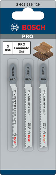BOSCH PRO Laminate Set, T-Schaft, 3-tlg. BOSCH PRO Laminate Set, T-Schaft, 3-tlg.