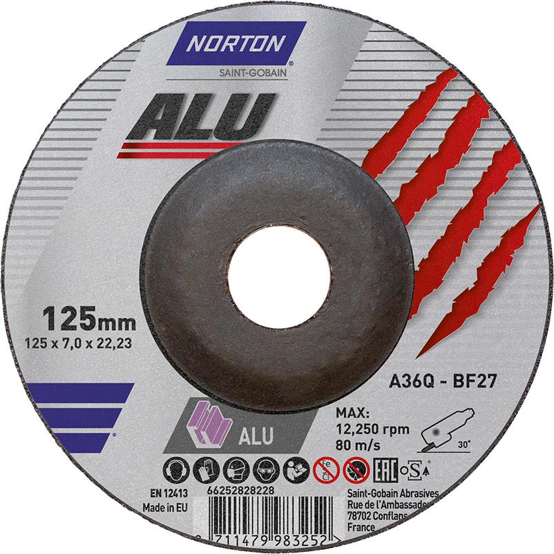 NORTON Schruppscheibe Alu gekröpft 125x7,0 mm NORTON Schruppscheibe Alu gekröpft 125x7,0 mm