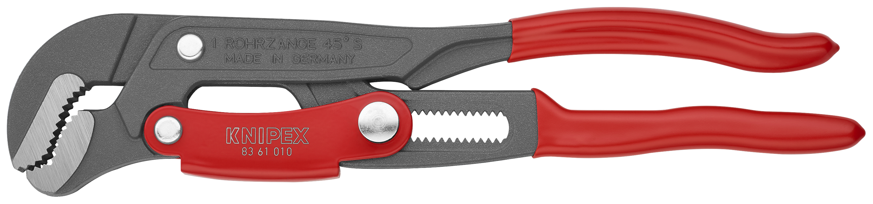 KNIPEX KNIPEX 83 61 010 Rohrzange S-Maul mit Schnelleinstellung 330 mm grau pulverbeschichtet mit Kunststoff überzogen