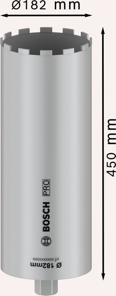 BOSCH PRO Nassbohrkrone, 182 x 450 mm, 1 1/4" UNC BOSCH PRO Nassbohrkrone, 182 x 450 mm, 1 1/4" UNC