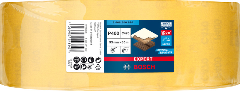 BOSCH EXPERT C470 Schleifrolle, 93mmx50m, K400, keine Löcher BOSCH EXPERT C470 Schleifrolle, 93mmx50m, K400, keine Löcher
