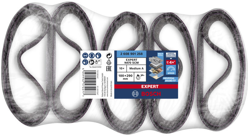 BOSCH EXPERT N470 Schleifband,100x290mm, medium, 10-tg. BOSCH EXPERT N470 Schleifband,100x290mm, medium, 10-tg.