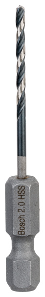 BOSCH HSS Spiralbohrer mit Sechskantschaft 2,0 mm