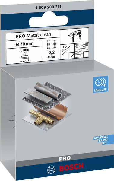 BOSCH PRO Metal clean Topfbürste, zylindrischer Schaft, 70 x 0,2 mm