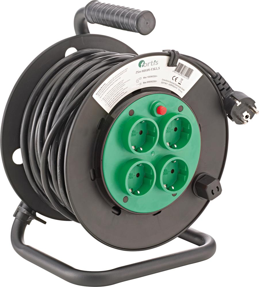 FORTIS Kabeltrommel Kunststoff H05VV-F3G1,5 25m FORTIS FORTIS Kabeltrommel Kunststoff H05VV-F3G1,5 25m FORTIS