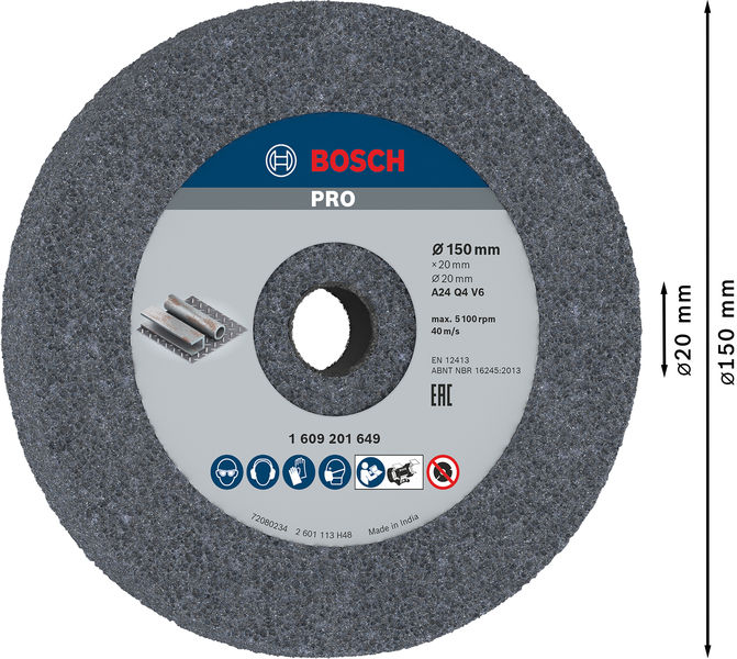 BOSCH PRO Metal Schleifscheibe, 150 x 20 x 20 mm, G24