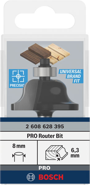 BOSCH PRO Profilfräser klassisch, R 6,3, Schaft 8 mm BOSCH PRO Profilfräser klassisch, R 6,3, Schaft 8 mm