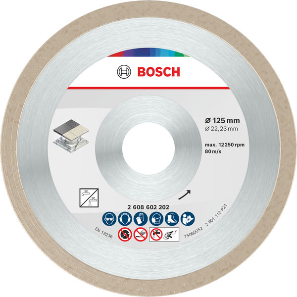 BOSCH Ceramic Trennscheibe, 125 x 7 mm, Bohrung 22,23 mm, 10-tlg. BOSCH Ceramic Trennscheibe, 125 x 7 mm, Bohrung 22,23 mm, 10-tlg.