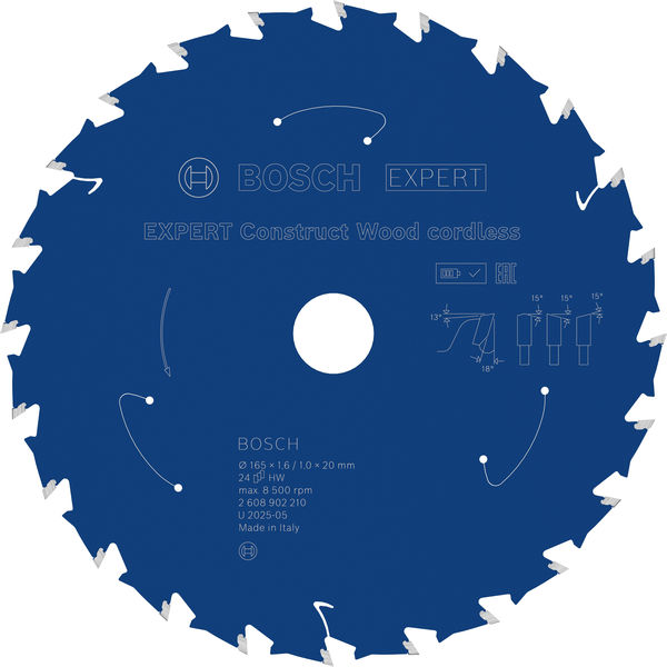 BOSCH EXPERT Construct Wood Kreissägeblatt, 165x1,6x20 mm, T24 BOSCH EXPERT Construct Wood Kreissägeblatt, 165x1,6x20 mm, T24