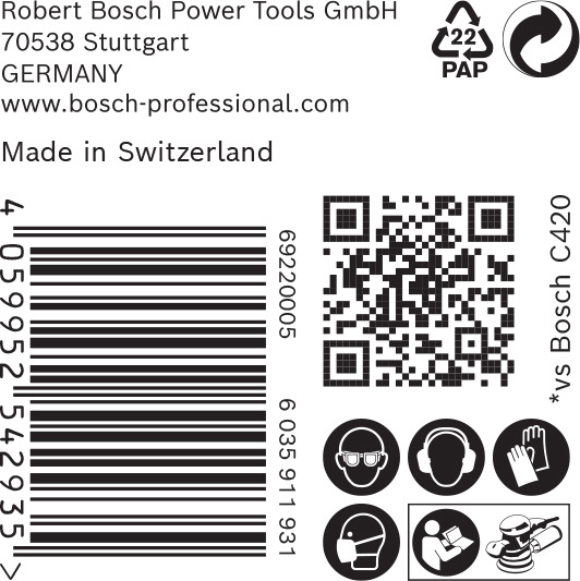 BOSCH EXPERT C470 Schleifblatt, 125mm, K180, keine Löcher, 50-tlg.