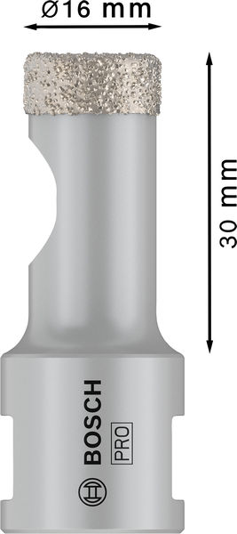 BOSCH PRO Ceramic Trockenbohrkrone, 16 x 30 x14 mm BOSCH PRO Ceramic Trockenbohrkrone, 16 x 30 x14 mm