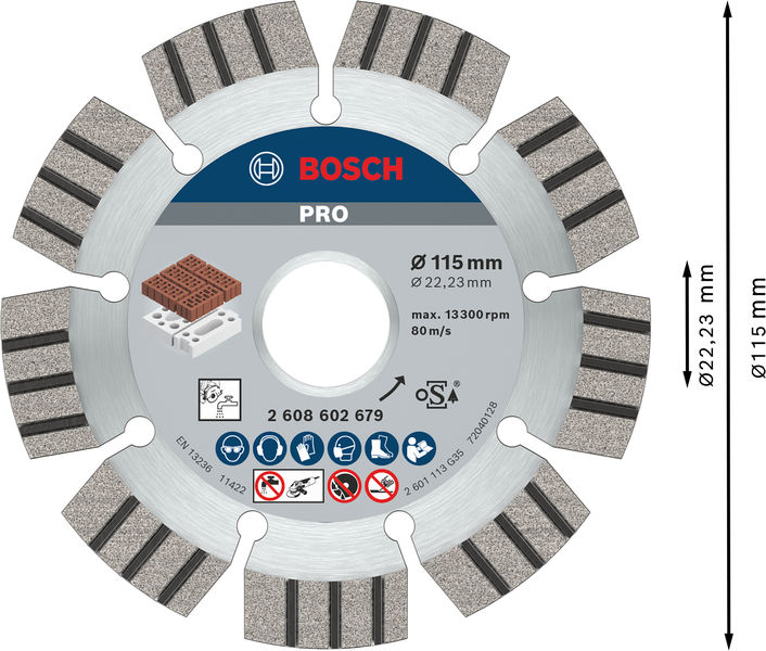 BOSCH PRO Abrasive Diamanttrennscheibe, 115 x 22,23 mm