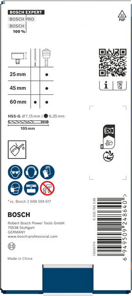BOSCH EXPERT Power Change Plus mit Zentrierbohrer, Ø7,5 x 60 x 105 mm, 2-tlg.