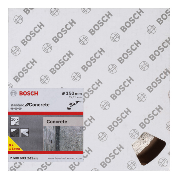 BOSCH Diamanttrennscheibe Standard for Concrete, 150 x 22,23 x 2 x 10 mm, 10er-Pack BOSCH Diamanttrennscheibe Standard for Concrete, 150 x 22,23 x 2 x 10 mm, 10er-Pack
