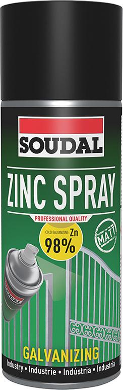 SOUDAL Zinc Spray Mat 400ml 400ml SOUDAL Zinc Spray Mat 400ml 400ml