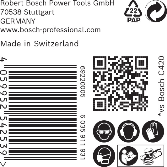 BOSCH EXPERT C470 Schleifscheibe, 125mm, K320, 8 Löcher, 50-tlg.