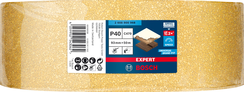 BOSCH EXPERT C470 Schleifrolle, 93mmx50m, K40, keine Löcher