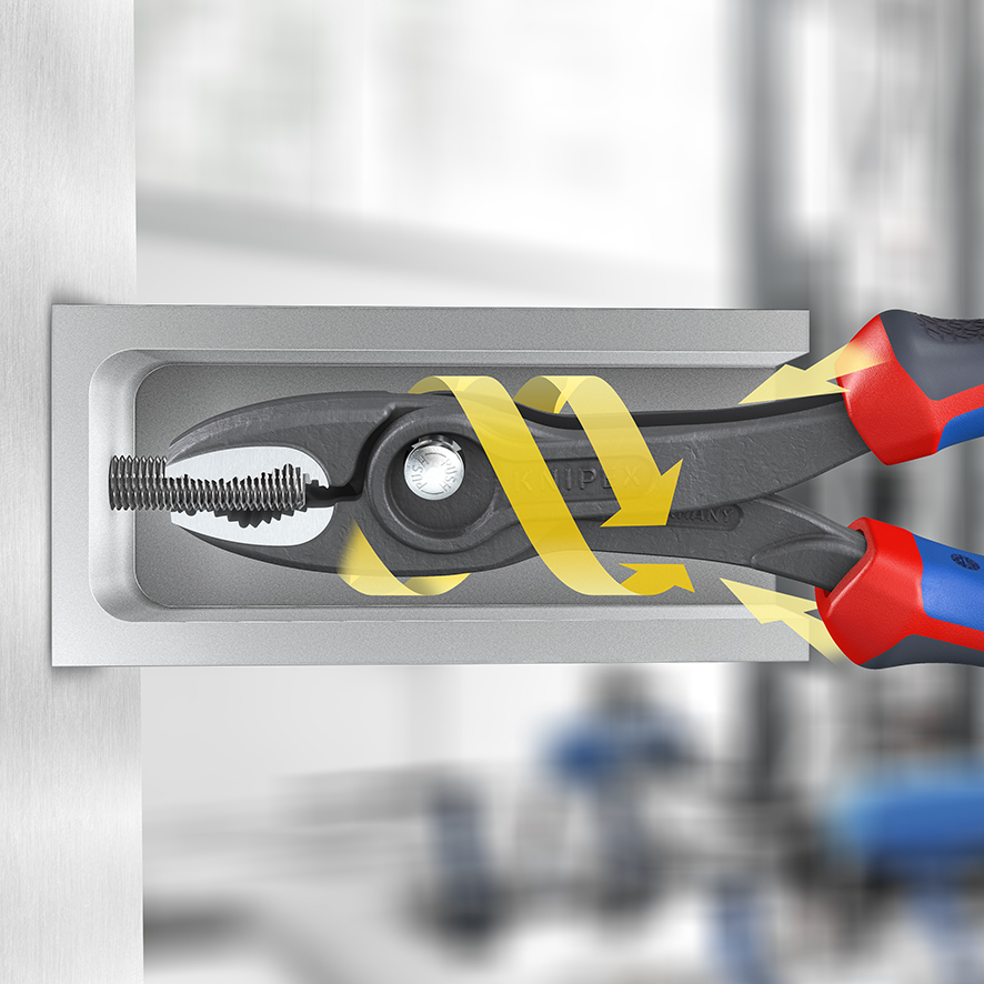 KNIPEX KNIPEX 82 02 150 TwinGrip® Front- und Seitengreifzange 150 mm grau atramentiert mit Comfort-Griffen poliert