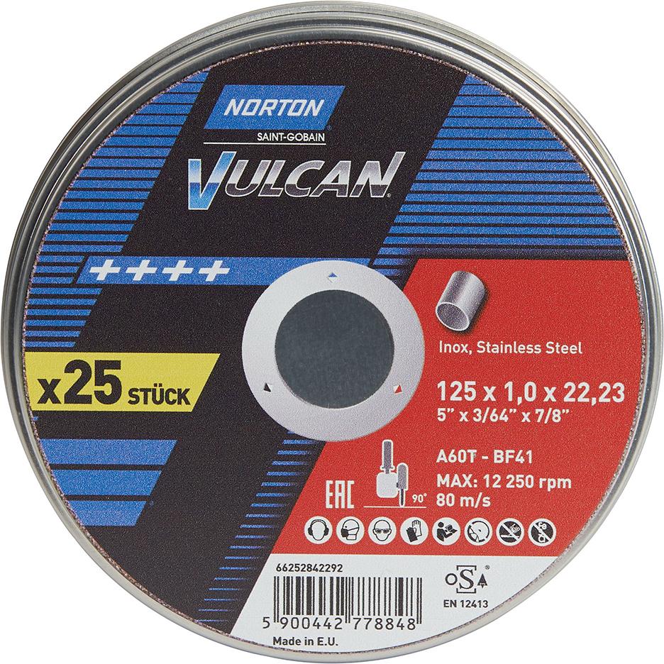 NORTON Trennscheibe Dose 25x Vulcan Inox 125x1,0mm NORTON Trennscheibe Dose 25x Vulcan Inox 125x1,0mm