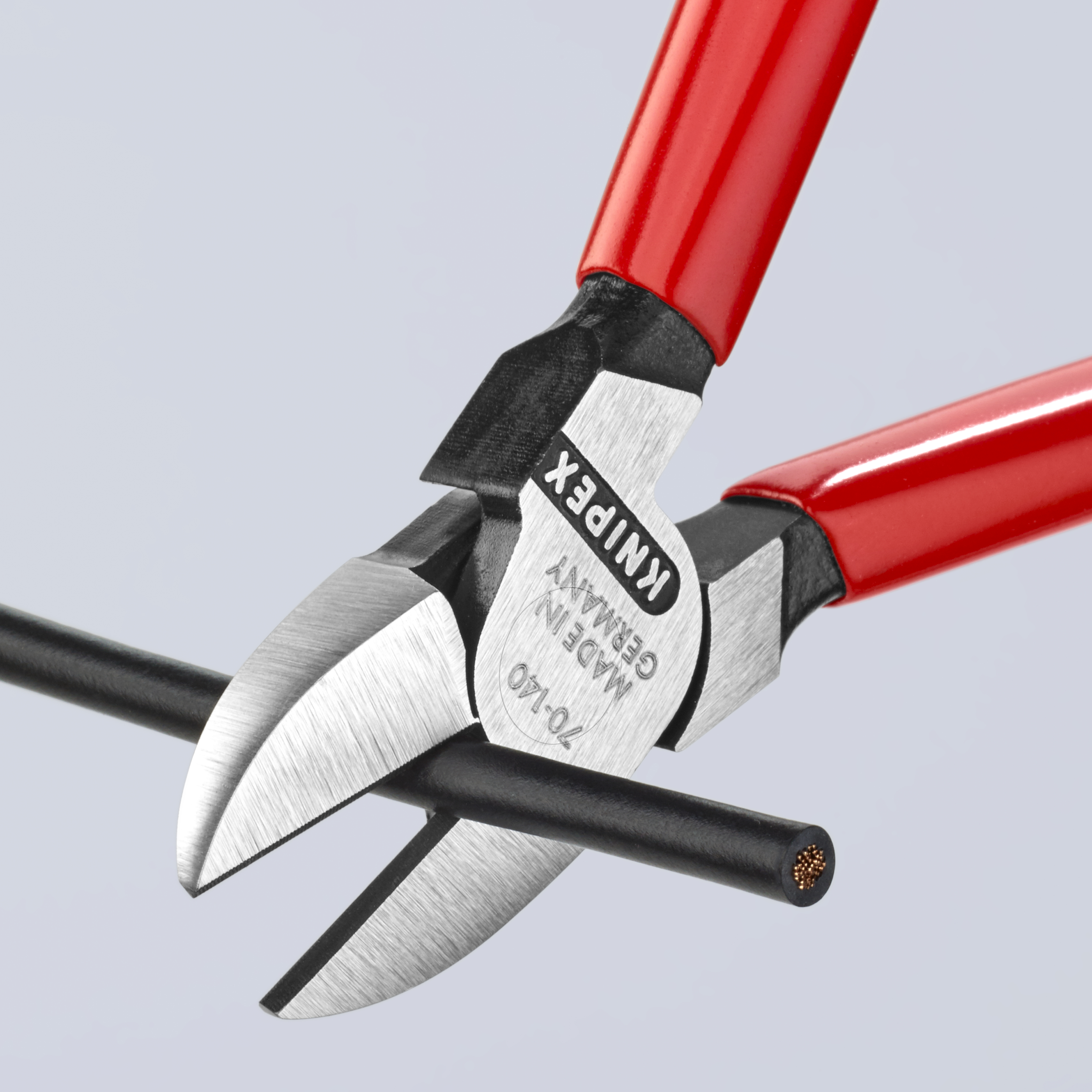 KNIPEX KNIPEX 70 01 140 Seitenschneider 140 mm schwarz atramentiert mit Kunststoff überzogen poliert