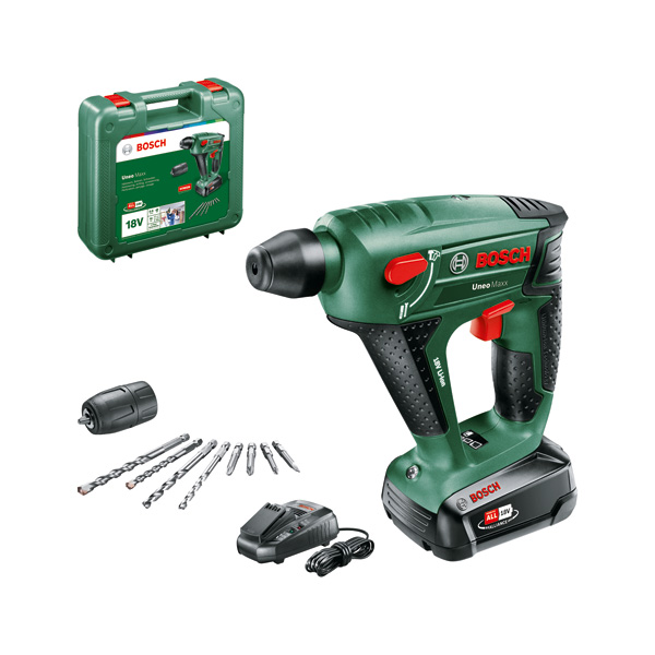 BOSCH Akku-Bohrhammer UNEO Maxx, 1 x Akku PBA 18V 2.5Ah im Koffer