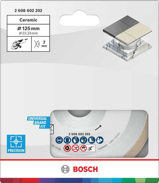 BOSCH Ceramic Trennscheibe, 125 x 7 mm, Bohrung 22,23 mm