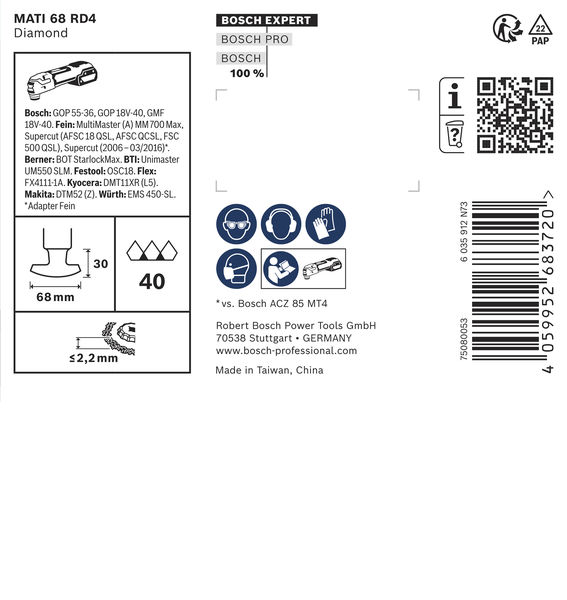 BOSCH EXPERT MATI 68 RD4 Corner Blade, 68 x 30 mm, 10-tlg. BOSCH EXPERT MATI 68 RD4 Corner Blade, 68 x 30 mm, 10-tlg.