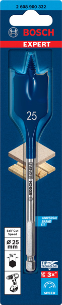 BOSCH EXPERT Self Cut Speed Flachfräsbohrer, 25x152mm BOSCH EXPERT Self Cut Speed Flachfräsbohrer, 25x152mm