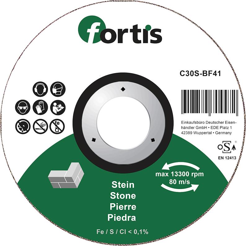FORTIS Trennscheibe Stein 115x2,5mm gerade FORTIS Trennscheibe Stein 115x2,5mm gerade