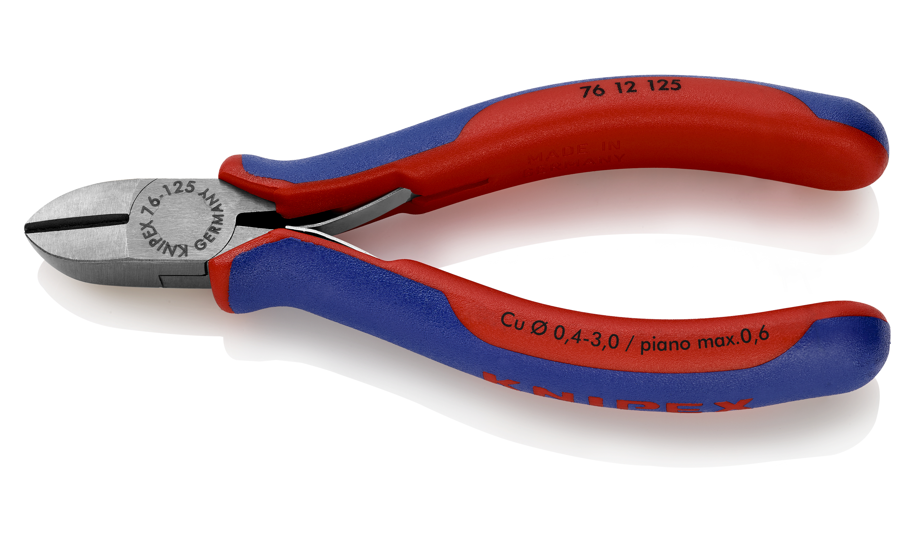 KNIPEX KNIPEX 76 12 125 Seitenschneider für Elektromechaniker 125 mm schwarz atramentiert mit Mehrkomponenten-Hüllen poliert