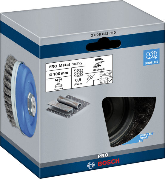 BOSCH PRO Metal heavy Topfbürste, 100 x 0,5 mm, Gewinde