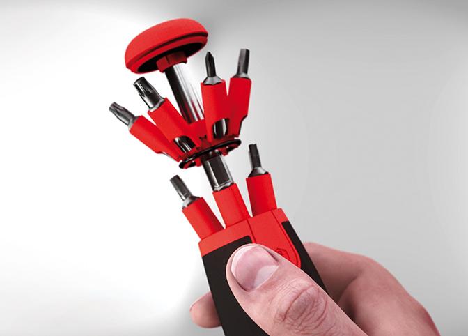 WIHA Schraubendreher mit Bit-Magazin LiftUp 26one gemischt mit 13 Doppelbits