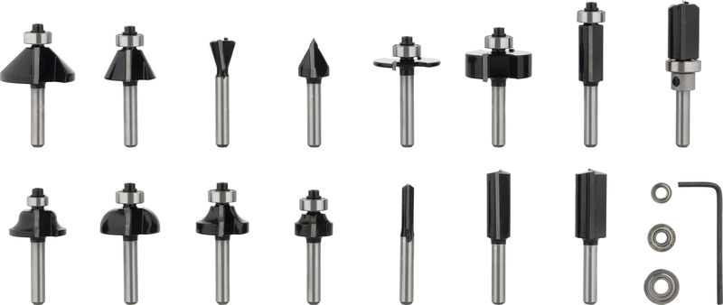 BOSCH PRO Fräsersatz gemischt, Schaft 1/4", 15-tlg BOSCH PRO Fräsersatz gemischt, Schaft 1/4", 15-tlg