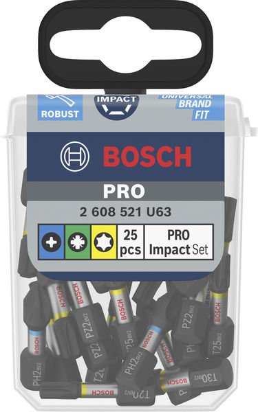 BOSCH PRO Impact Bit Set, 25 mm, Display, 10 x 25-tlg BOSCH PRO Impact Bit Set, 25 mm, Display, 10 x 25-tlg