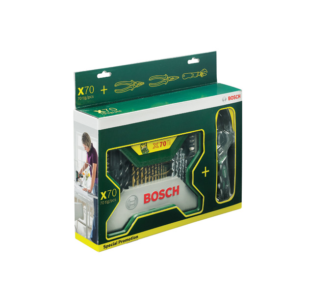 BOSCH 70-teiliges X-Line Zubehörkoffer Zangen-Set
