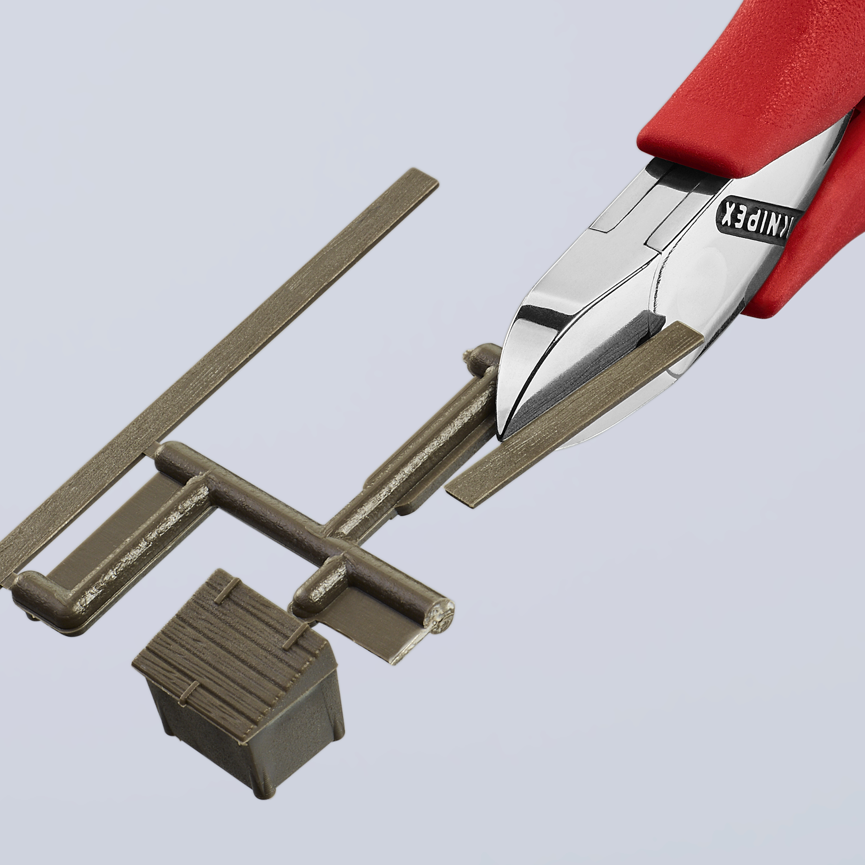 KNIPEX KNIPEX 77 21 115 N Elektronik-Seitenschneider mit durchgestecktem Gelenk 115 mm mit rutschhemmenden Kunststoff-Hüllen spiegelpoliert