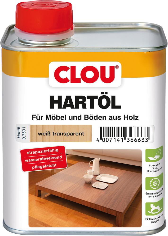 CLOU Hartöl Nr. 3 weiß transparent 750ml