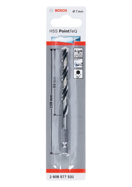 BOSCH HSS PointTeQ Sechskantbohrer 7,0 mm
